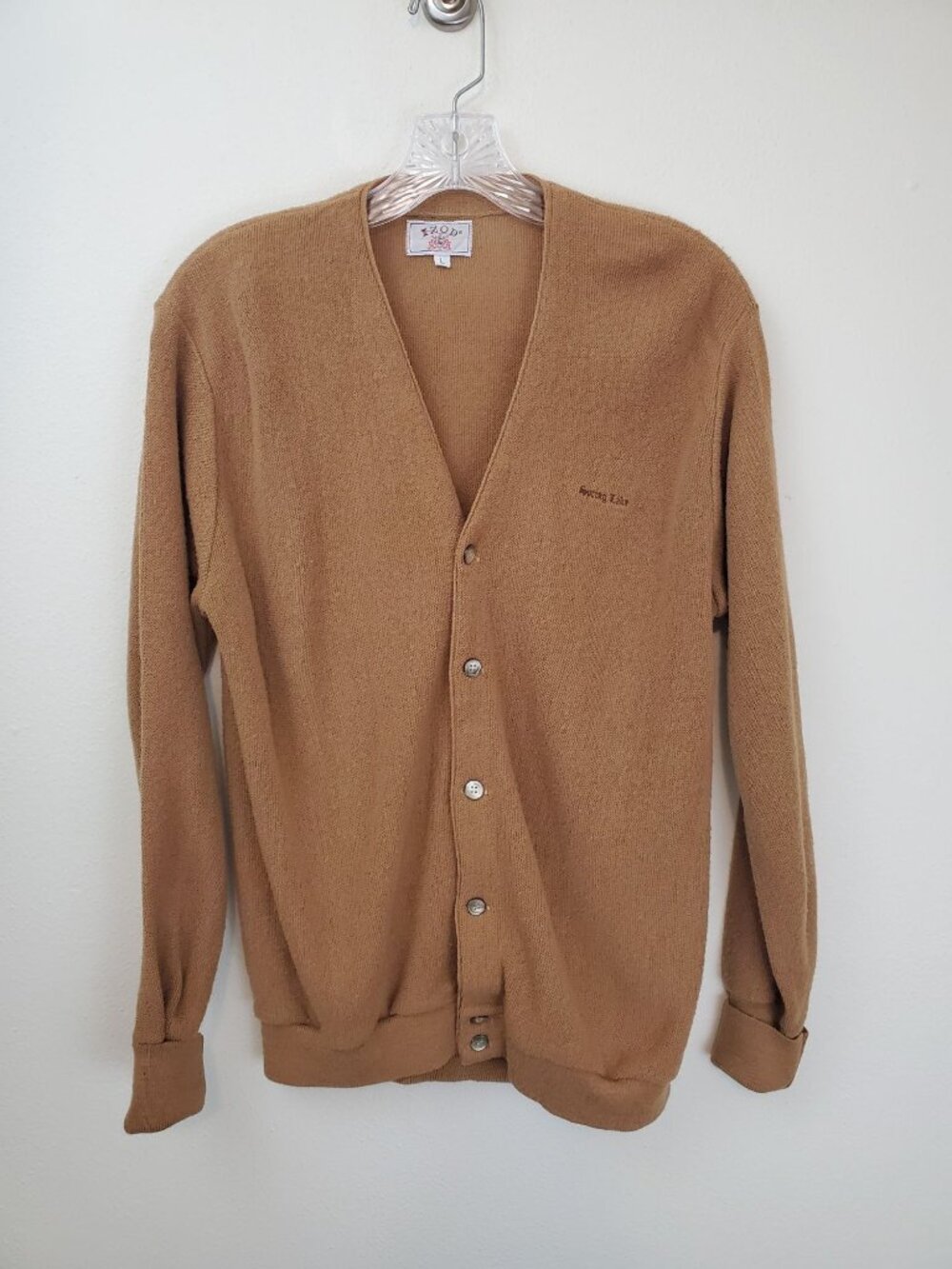 Izod vintage camel brown button front cardigan
